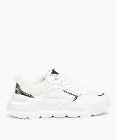 GEMO Baskets femme à semelle épaisse en mesh tissé - Kappa Blanc