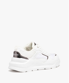 baskets femme a semelle epaisse en mesh tisse - kappa blancE028001_4
