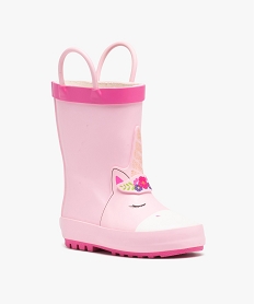 bottes de pluie bebe fille a anses motif licorne roseE028301_2