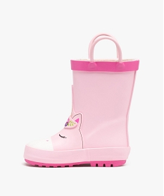 bottes de pluie bebe fille a anses motif licorne roseE028301_3