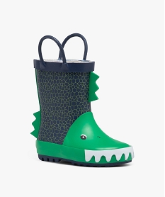 bottes de pluie bebe garcon en caoutchouc avec motifs et a anses bleuE028401_2