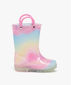 bottes de pluie bebe fille a paillettes avec anses multicoloreE028501_1