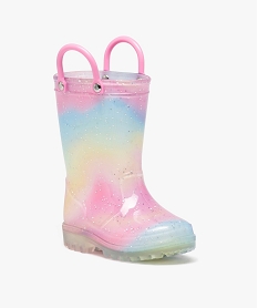 bottes de pluie bebe fille a paillettes avec anses multicoloreE028501_2