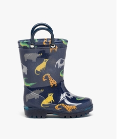 bottes de pluie bebe avec anses imprimees animaux bleu bottes de pluie apres-skiE028601_1