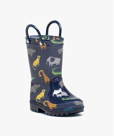 bottes de pluie bebe avec anses imprimees animaux bleu bottes de pluie apres-skiE028601_2