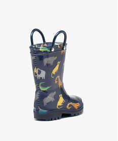 bottes de pluie bebe avec anses imprimees animaux bleu bottes de pluie apres-skiE028601_4