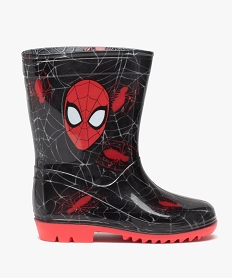 GEMO Bottes de pluie garçon imprimées et à semelle colorée - Spiderman Noir