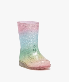 bottes de pluie fille arc-en-ciel a paillettes multicolore bottes de pluiesE029201_2