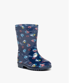 bottes de pluie garcon a imprime marin bleuE029301_2