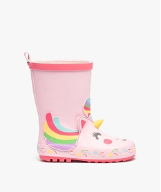 GEMO Bottes de pluie fille en caoutchouc fantaisie licorne rose standard