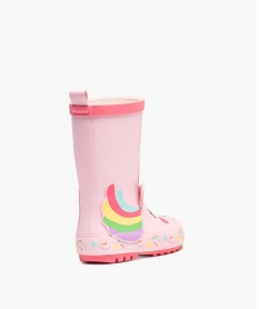 bottes de pluie fille en caoutchouc fantaisie licorne rose bottes de pluiesE029401_4