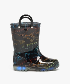 GEMO Bottes de pluie garçon à motifs dinosaures avec anses Noir