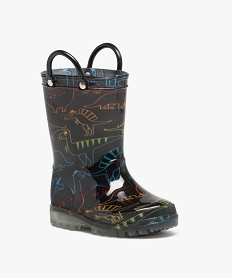 bottes de pluie garcon a motifs dinosaures avec anses noirE029501_2