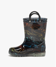 bottes de pluie garcon a motifs dinosaures avec anses noir standardE029501_3