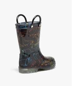 bottes de pluie garcon a motifs dinosaures avec anses noir standardE029501_4