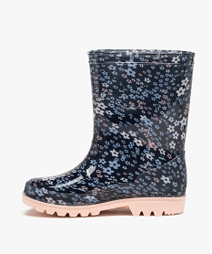 bottes de pluie fille avec imprime a fleurs bleu bottes de pluiesE030301_3