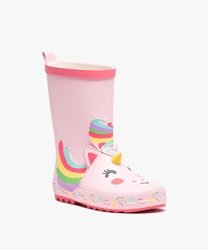 bottes de pluie fille en caoutchouc forme licorne rose bottes de pluiesE030401_2