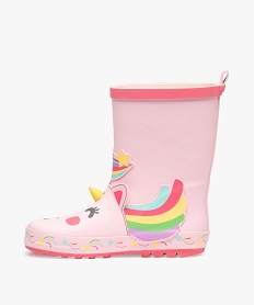 bottes de pluie fille en caoutchouc forme licorne rose bottes de pluiesE030401_3