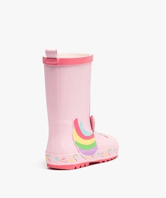 bottes de pluie fille en caoutchouc forme licorne roseE030401_4