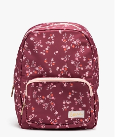 sac a dos en toile a motifs fleuris fille rose standardE030701_1