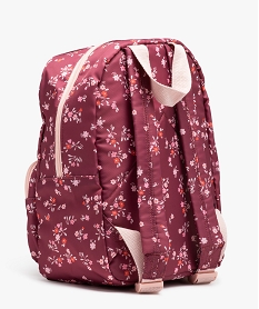 sac a dos en toile a motifs fleuris fille rose standardE030701_2