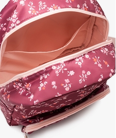 sac a dos en toile a motifs fleuris fille rose standardE030701_3