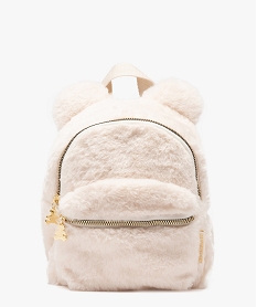 GEMO Sac à dos en fourrure imitation avec oreilles en relief fille - LuluCastagnette Beige