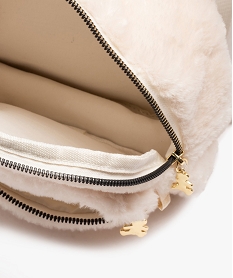 sac a dos en fourrure imitation avec oreilles en relief fille - lulucastagnette beigeE032101_3