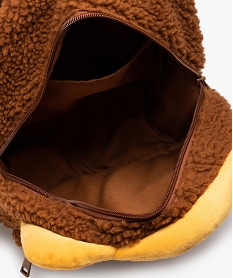 sac a dos en maille sherpa avec broderie dinosaure garcon orangeE033301_3