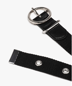 ceinture sangle avec oeillets metalliques et boucle ronde fille noir standardE033501_2