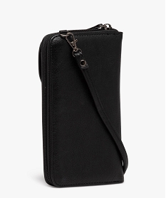 pochette porte-feuille avec bandouliere amovible femme noir porte-monnaie et portefeuillesE033901_2