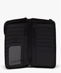 pochette porte-feuille avec bandouliere amovible femme noir porte-monnaie et portefeuillesE033901_3