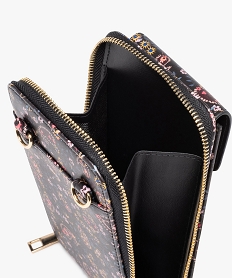 pochette a motifs fleuris femme noir porte-monnaie et portefeuillesE034001_3