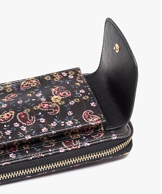 pochette a motifs fleuris femme noir porte-monnaie et portefeuillesE034001_4