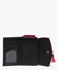 portefeuille compact avec pampille femme rose porte-monnaie et portefeuillesE035401_3