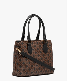 sac a main imprime a bandouliere amovible femme noir sacs a mainE036301_2