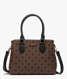 sac a main imprime a bandouliere amovible femme noir sacs a mainE036301_4