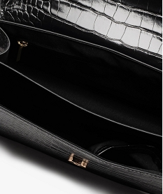 sac a main verni motif animal en relief a bandouliere amovible femme noir sacs a mainE036401_3