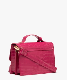 sac a main verni motif animal en relief a bandouliere amovible femme rose standardE036501_2