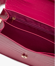 sac a main verni motif animal en relief a bandouliere amovible femme rose sacs a mainE036501_4