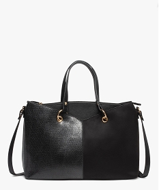 sac cabas femme multi-matieres avec bandouliere amovible noir standard sacs a mainE036701_1