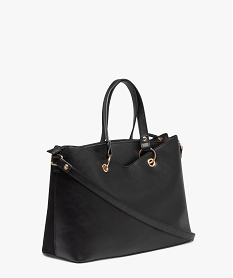 sac cabas femme multi-matieres avec bandouliere amovible noir standard sacs a mainE036701_2
