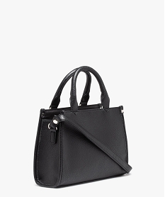 sac a main graine compact avec bandouliere amovible femme noir sacs a mainE037001_2