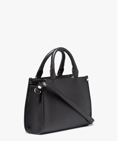 sac a main graine compact avec bandouliere amovible femme noir standard sacs a mainE037001_2