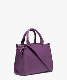 sac a main graine compact avec bandouliere amovible femme violet sacs a mainE037101_2