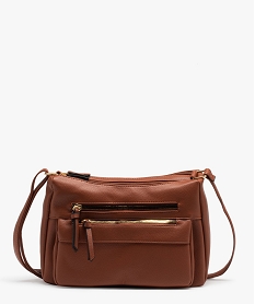 sac besace souple a multiples poches zippees femme orange sacs bandouliereE037301_4