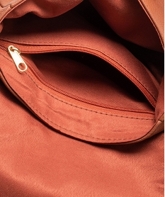 sac besace avec anneau metallique sur le rabat femme orange sacs bandouliereE037601_3