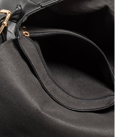 sac besace avec anneau metallique sur le rabat femme noir sacs bandouliereE037701_3