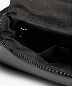 sac besace a rabat matelasse et anse en chaine femme noir sacs bandouliereE037801_4
