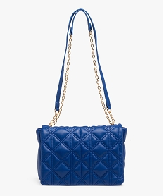 sac besace a rabat matelasse et anse en chaine femme bleu standard sacs bandouliereE037901_1